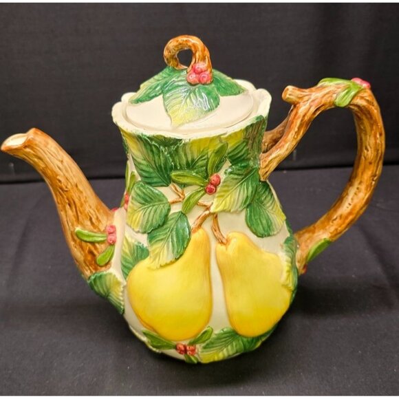Vintage Fitz and Floyd Holiday Pear 30oz Pitcher with Lid 1991 - Picture 1 of 9